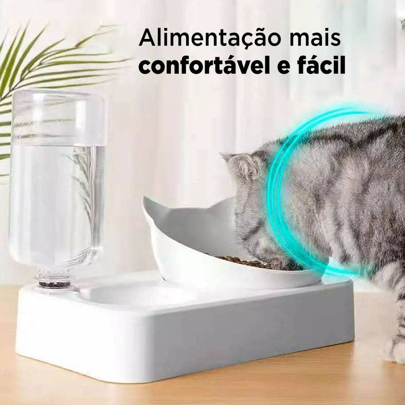 Tigela Ortopédica 2 em 1 Anti-Vômito Para Cães e Gatos